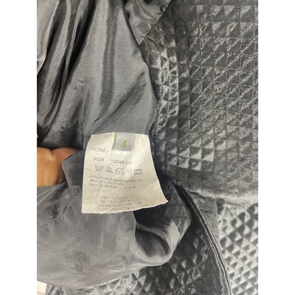 Bernard Zins Paris Jacket Women's 4 Black Silk Blend Jacquard Button Front Trim - Picture 6 of 9